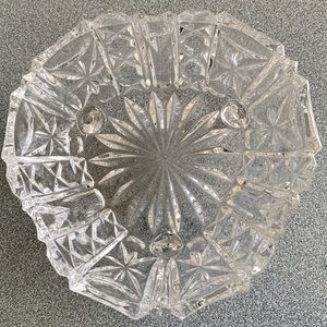 VINTAGE•crystal 3 footed tray• makeup •vanity
